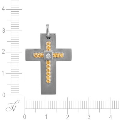 Кулон крест из золота с бриллиантом «Вера и Свет» MyJewels (арт.PTDAL2720-X1_1_WJ)