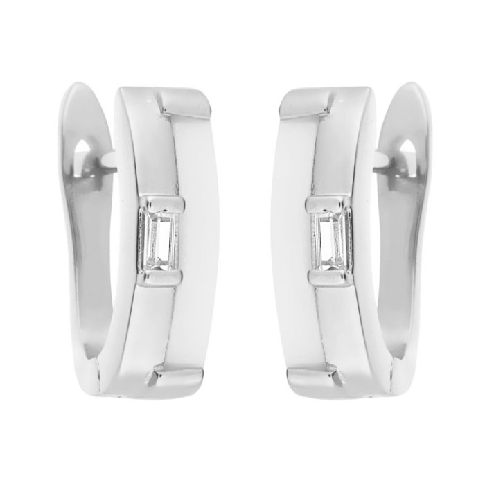 Серьги из серебра с керамикой и фианитом (Арт.tc-e01121-w-w-w-x-x)