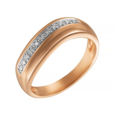 Кольцо золотое с бриллиантами «Розовый Город» JV Gold (арт.R17324_PINK)