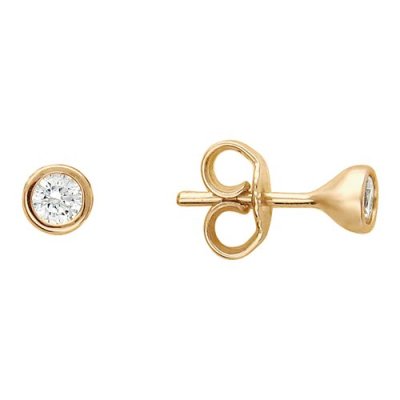 Серьга золотая с фианитом «Минималистичный блеск» Estet (арт.01С116024)