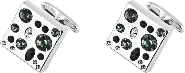 Запонки из ювелирного сплава с кристаллом (Арт.20-b-1124-20-s)