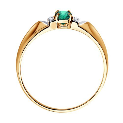 Кольцо из золота с бриллиантами и изумрудом «Изумрудный Свет» Соколов (арт.3010540)