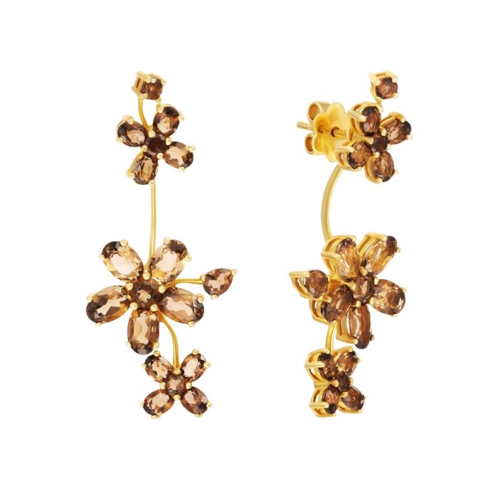 Серьги из золота с раухтопазом (Арт.re6958_sq_yg)