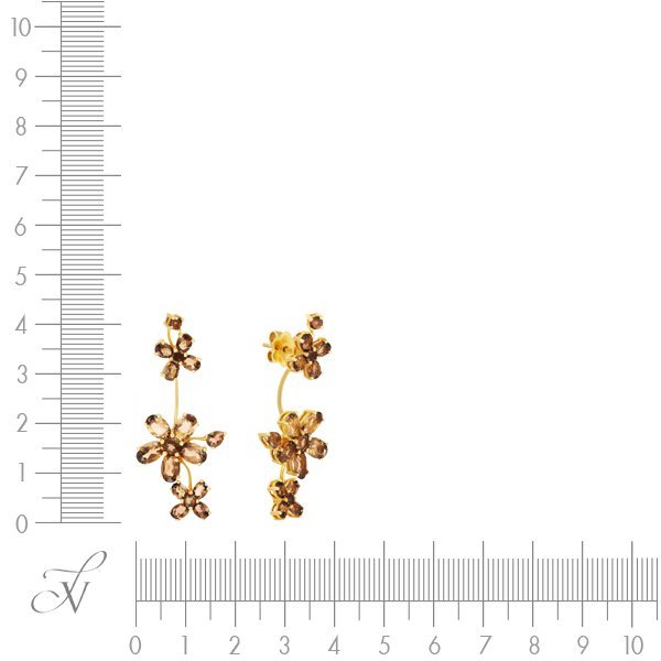 Серьги из золота с раухтопазом (Арт.re6958_sq_yg)