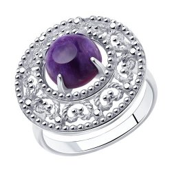 Кольцо из серебра с чароитом (Арт.94-310-00839-1)