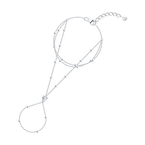 Браслет на кисть SOKOLOV «Сияние линий» из серебра 925 с фианитами (арт. 94051590)