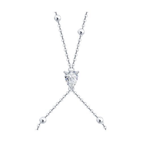 Браслет на кисть SOKOLOV «Сияние линий» из серебра 925 с фианитами (арт. 94051590)