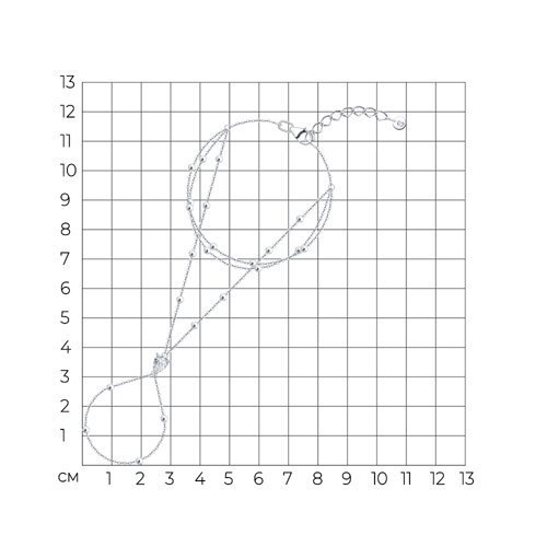 Браслет на кисть SOKOLOV «Сияние линий» из серебра 925 с фианитами (арт. 94051590)