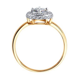 Кольцо из золота с фианитом «Созвездие сияния» Соколов (арт.51-110-01211-1)