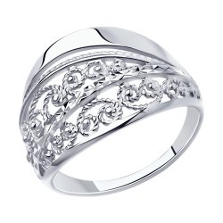 Кольцо из серебра с алмазной гранью (Арт.94-110-00638-1)