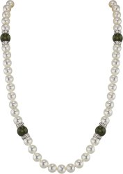 Ожерелье из серебра с жемчугом и кристаллом swarovski (Арт.102l-sr5-1-34)