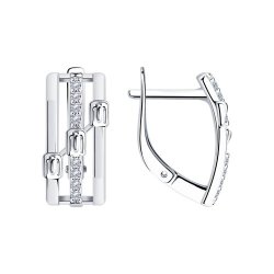 Серьги из серебра с фианитами (Арт.94-120-00798-1)