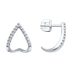 Серьги из серебра с фианитами (Арт.94026622)