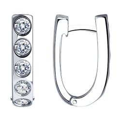 Серьги из серебра с фианитами (Арт.94-120-01581-1)