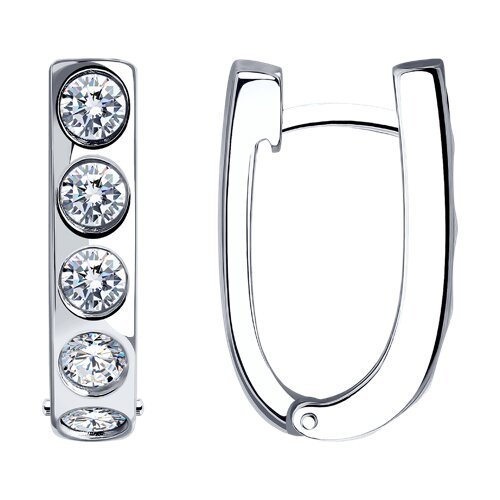 Серьги из серебра с фианитами (Арт.94-120-01581-1)
