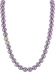 Ожерелье из серебра с жемчугом и кристаллом swarovski (Арт.5l-sk-16)