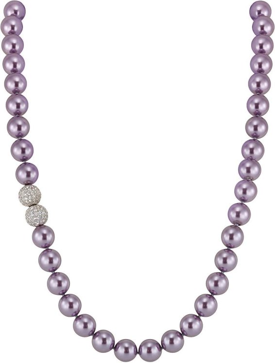Ожерелье из серебра с жемчугом и кристаллом swarovski (Арт.5l-sk-16)