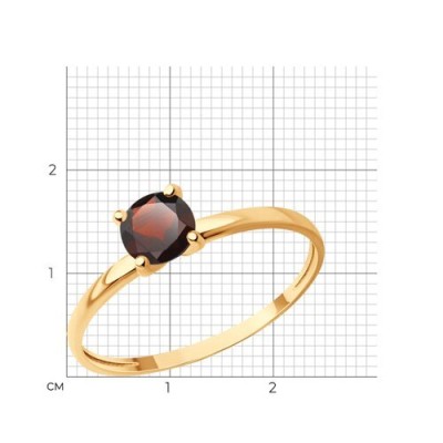 Кольцо золотое с гранатом «Алая Искорка» Соколов (арт.51-310-01747-2)