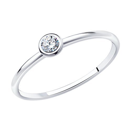 Помолвочное кольцо из серебра c фианитом (Арт.94010630)