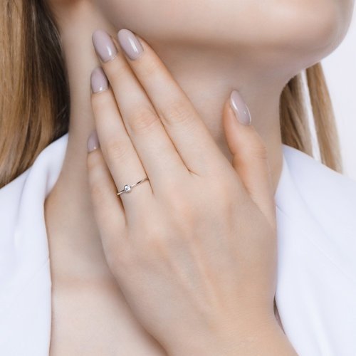 Помолвочное кольцо из серебра c фианитом (Арт.94010630)