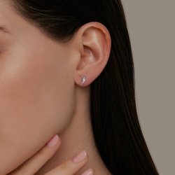 Серьга из белого золота с бриллиантами (Арт.1170022-3)