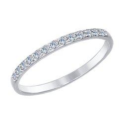 Кольцо из белого золота с фианитами (Арт.017159-3)
