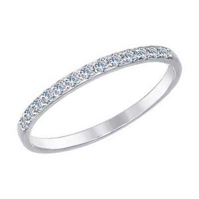 Кольцо из белого золота с фианитами (Арт.017159-3)