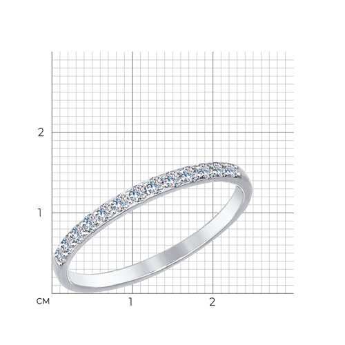 Кольцо из белого золота с фианитами (Арт.017159-3)