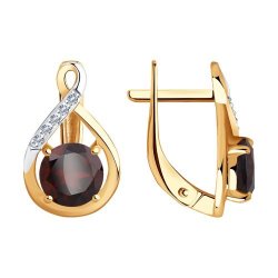 Серьги золотые пробы 585 с гранатом (Арт.51-320-00715-2)