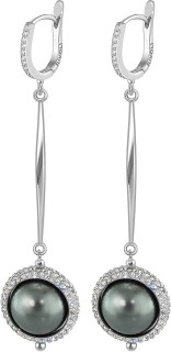 Серьги серебряные с жемчугом и фианитами «Galaxy 31S» Rivoli (арт.ADS-1-SWK1-31-S)