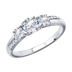 Кольцо из серебра с фианитами (Арт.94012831)