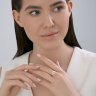 Кольцо из серебра с изумрудом и фианитами (Арт.63010001)
