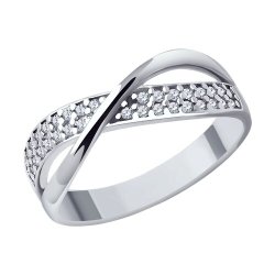Кольцо из серебра с фианитами (Арт.94013821)