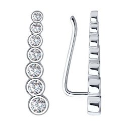 Серьги из серебра с фианитами (Арт.94021653)