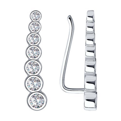 Серьги из серебра с фианитами (Арт.94021653)
