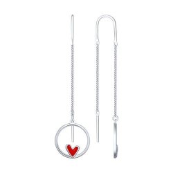 Серьги из серебра с эмалью (Арт.94023030)