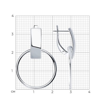 Серьги из серебра без вставки «Городские кольца» SOKOLOV (арт.94023397)