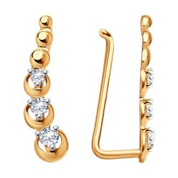 Серьги из золота с фианитами (Арт.028123)