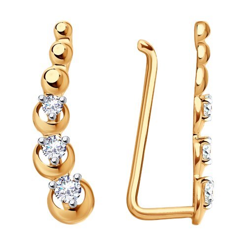 Серьги из золота с фианитами (Арт.028123)