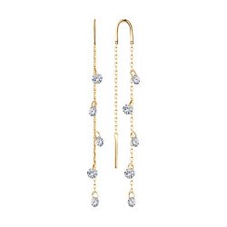 Серьги из золота с фианитами (Арт.028715)