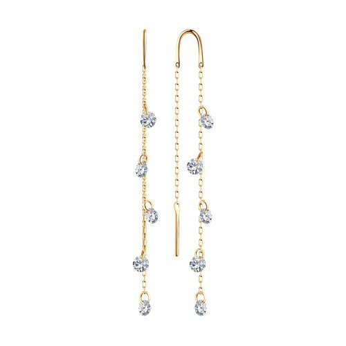 Серьги из золота с фианитами (Арт.028715)