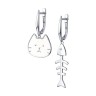 Серьги из серебра с эмалью «Кошка и рыбка» Соколов (арт.94023970)