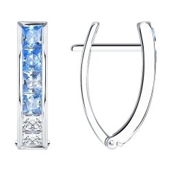 Серьги из серебра с фианитами (Арт.94024437)