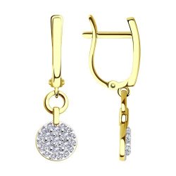 Серьги из желтого золота с фианитами (Арт.029904-2)