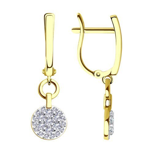 Серьги из желтого золота с фианитами (Арт.029904-2)