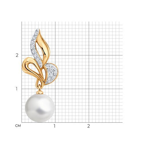 Подвеска золотая пробы 585 с жемчугом (Арт.793173)