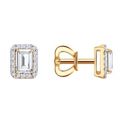 Серьги из золота с бриллиантами выращенными (Арт.9020115-5)