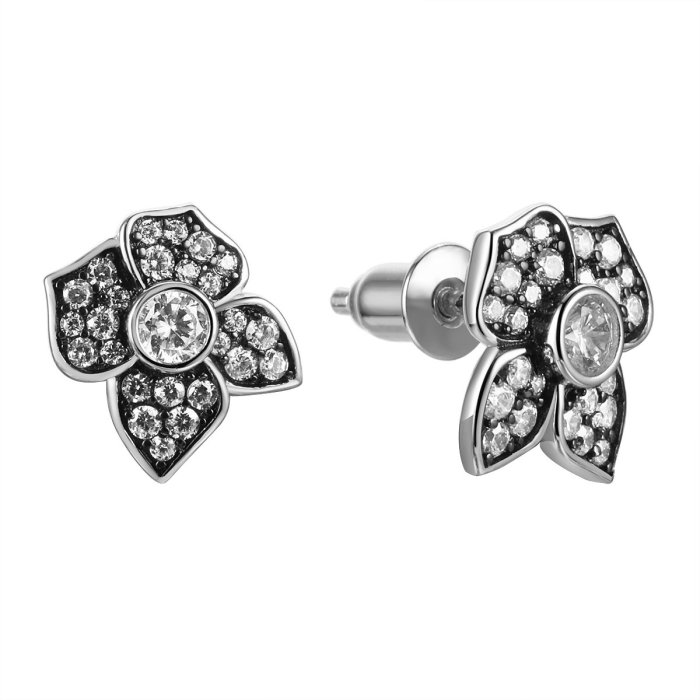 Серьги из серебра с фианитом (Арт.cz-e03497-x-wb-w-x-w)