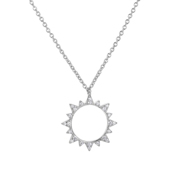 Ожерелье из серебра с фианитом (Арт.cz-n02871-x-w-x-x-w)