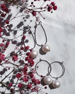 Серьги серебряные с жемчугом «Крылья» MyJewels (арт.0221)